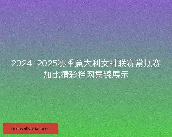 2024-2025赛季意大利女排联赛常规赛加比精彩拦网集锦展示