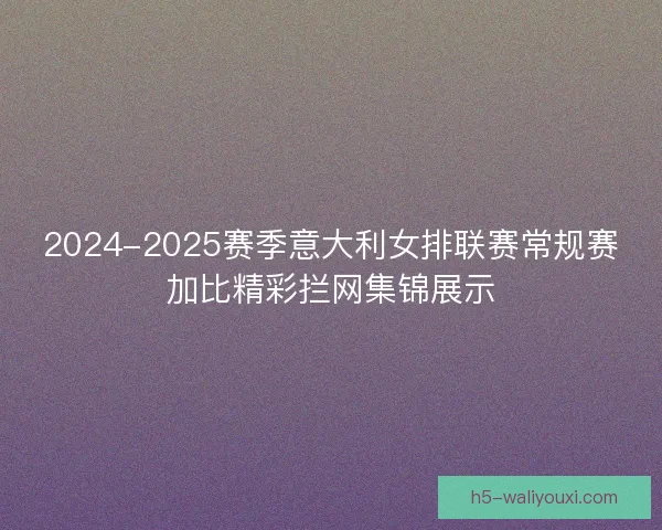 2024-2025赛季意大利女排联赛常规赛加比精彩拦网集锦展示